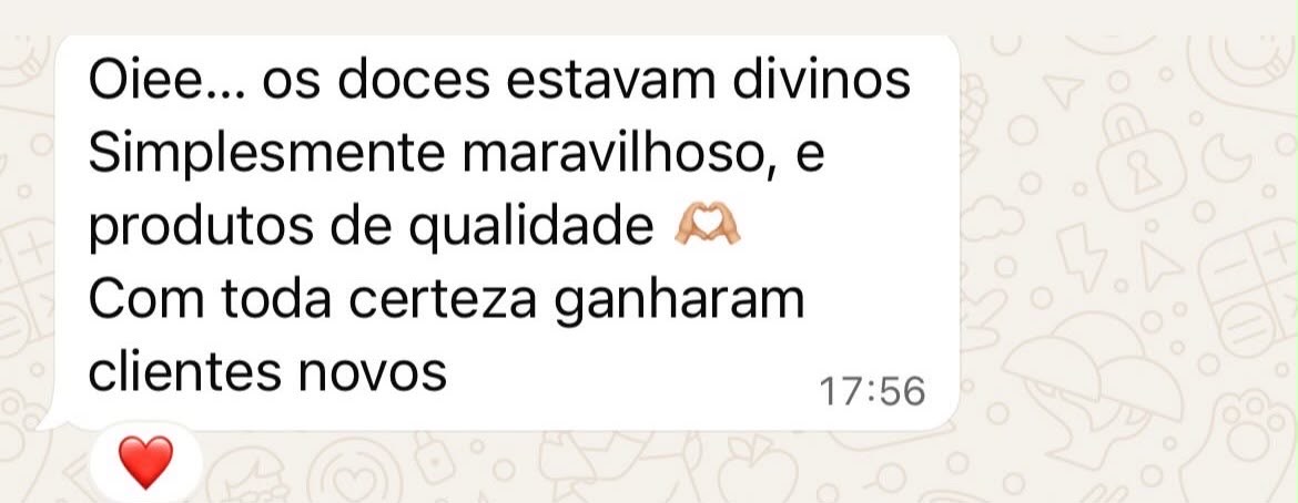 Cliente elogia a qualidade dos doces