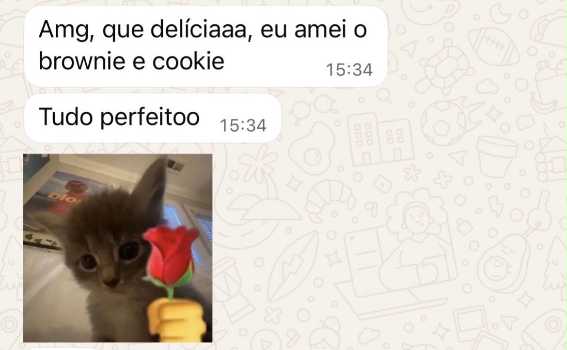 Cliente elogia brownie e cookie